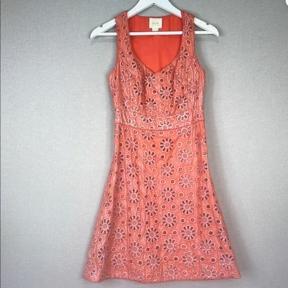Elegant Coral Floral Dress